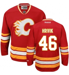 Youth Reebok Calgary Flames #46 Marek Hrivik Authentic Red Third NHL Jersey