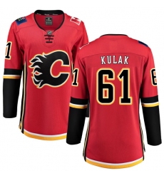 Women's Calgary Flames #61 Brett Kulak Fanatics Branded Red Home Breakaway NHL Jersey
