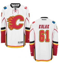 Youth Reebok Calgary Flames #61 Brett Kulak Authentic White Away NHL Jersey