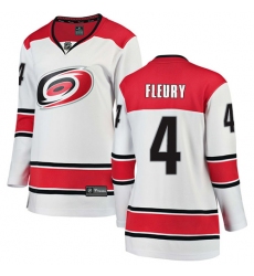 Women's Carolina Hurricanes #4 Haydn Fleury Authentic White Away Fanatics Branded Breakaway NHL Jersey