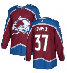 Youth Adidas Colorado Avalanche #37 J.T. Compher Authentic Burgundy Red Home NHL Jersey
