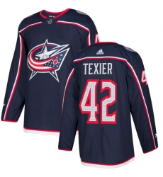 Youth Adidas Columbus Blue Jackets #42 Alexandre Texier Authentic Navy Blue Home NHL Jersey