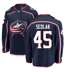 Youth Columbus Blue Jackets #45 Lukas Sedlak Fanatics Branded Navy Blue Home Breakaway NHL Jersey