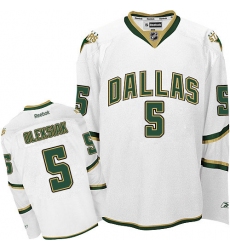 Men's Reebok Dallas Stars #5 Jamie Oleksiak Authentic White Third NHL Jersey