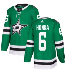 Youth Adidas Dallas Stars #6 Julius Honka Authentic Green Home NHL Jersey
