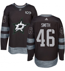 Men's Adidas Dallas Stars #46 Gemel Smith Authentic Black 1917-2017 100th Anniversary NHL Jersey