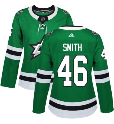 Women's Adidas Dallas Stars #46 Gemel Smith Authentic Green Home NHL Jersey