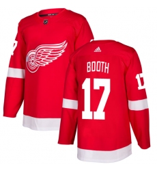 Men's Adidas Detroit Red Wings #17 David Booth Authentic Red Home NHL Jersey