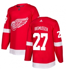 Men's Adidas Detroit Red Wings #27 Michael Rasmussen Authentic Red Home NHL Jersey