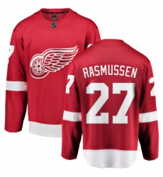 Youth Detroit Red Wings #27 Michael Rasmussen Fanatics Branded Red Home Breakaway NHL Jersey