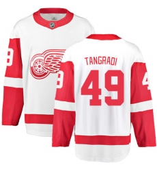 Men's Detroit Red Wings #49 Eric Tangradi Fanatics Branded White Away Breakaway NHL Jersey
