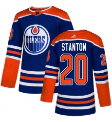 Men's Adidas Edmonton Oilers #20 Ryan Stanton Premier Royal Blue Alternate NHL Jersey