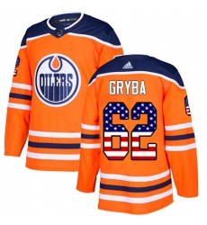Men's Adidas Edmonton Oilers #62 Eric Gryba Authentic Orange USA Flag Fashion NHL Jersey