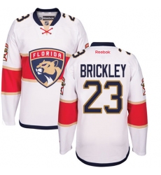 Men's Reebok Florida Panthers #23 Connor Brickley Authentic White Away NHL Jersey