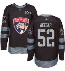 Men's Adidas Florida Panthers #52 MacKenzie Weegar Authentic Black 1917-2017 100th Anniversary NHL Jersey