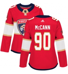Women's Adidas Florida Panthers #90 Jared McCann Authentic Red Home NHL Jersey