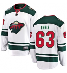 Youth Minnesota Wild #63 Tyler Ennis Authentic White Away Fanatics Branded Breakaway NHL Jersey