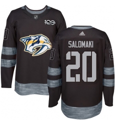Men's Adidas Nashville Predators #20 Miikka Salomaki Authentic Black 1917-2017 100th Anniversary NHL Jersey