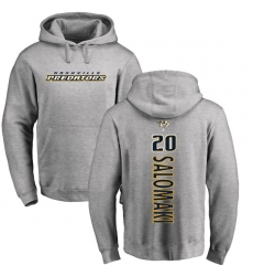 NHL Adidas Nashville Predators #20 Miikka Salomaki Ash Backer Pullover Hoodie