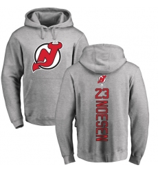 NHL Adidas New Jersey Devils #23 Stefan Noesen Ash Backer Pullover Hoodie