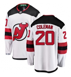 Men's New Jersey Devils #20 Blake Coleman Fanatics Branded White Away Breakaway NHL Jersey