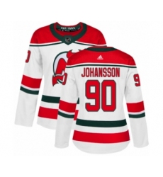 Women's Adidas New Jersey Devils #90 Marcus Johansson Authentic White Alternate NHL Jersey