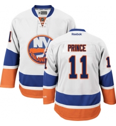Men's Reebok New York Islanders #11 Shane Prince Authentic White Away NHL Jersey