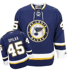 Youth Reebok St. Louis Blues #45 Luke Opilka Authentic Navy Blue Third NHL Jersey
