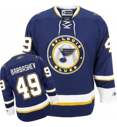 Men's Reebok St. Louis Blues #49 Ivan Barbashev Authentic Navy Blue Third NHL Jersey