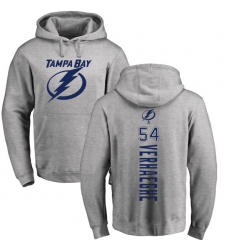 NHL Adidas Tampa Bay Lightning #54 Carter Verhaeghe Ash Backer Pullover Hoodie