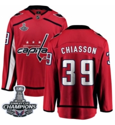 Men's Washington Capitals #39 Alex Chiasson Fanatics Branded Red Home Breakaway 2018 Stanley Cup Final Champions NHL Jersey