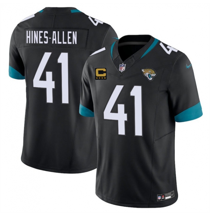 Men's Jacksonville Jaguars #41 Josh Hines-Allen Black 2025 With 4-Star C F.U.S.E. Vapor Limited Football Stitched Jersey