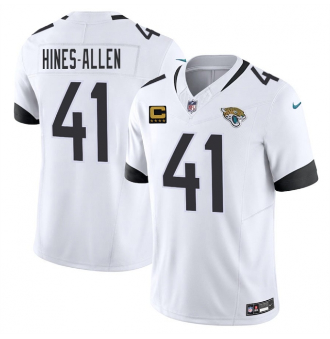 Men's Jacksonville Jaguars #41 Josh Hines-Allen White 2025 F.U.S.E. With 4-Star C Vapor Limited Football Stitched Jersey