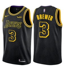 Youth Nike Los Angeles Lakers #3 Corey Brewer Swingman Black NBA Jersey - City Edition