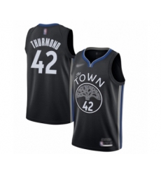 Men's Golden State Warriors #42 Nate Thurmond Swingman Black Basketball Jersey - 2019 20 City Edition