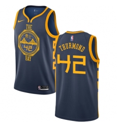 Youth Nike Golden State Warriors #42 Nate Thurmond Swingman Navy Blue NBA Jersey - City Edition
