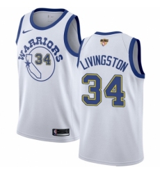 Women's Nike Golden State Warriors #34 Shaun Livingston Authentic White Hardwood Classics 2018 NBA Finals Bound NBA Jersey