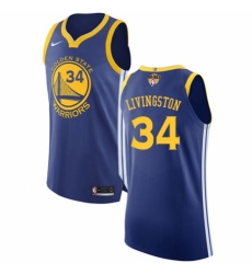 Youth Nike Golden State Warriors #34 Shaun Livingston Authentic Royal Blue Road 2018 NBA Finals Bound NBA Jersey - Icon Edition