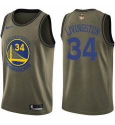Youth Nike Golden State Warriors #34 Shaun Livingston Swingman Green Salute to Service 2018 NBA Finals Bound NBA Jersey