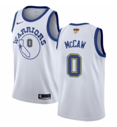 Men's Nike Golden State Warriors #0 Patrick McCaw Swingman White Hardwood Classics 2018 NBA Finals Bound NBA Jersey