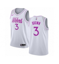 Men's Nike Minnesota Timberwolves #3 Anthony Brown White Swingman Jersey - Earned Edition