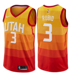 Men's Nike Utah Jazz #3 Ricky Rubio Swingman Orange NBA Jersey - City Edition