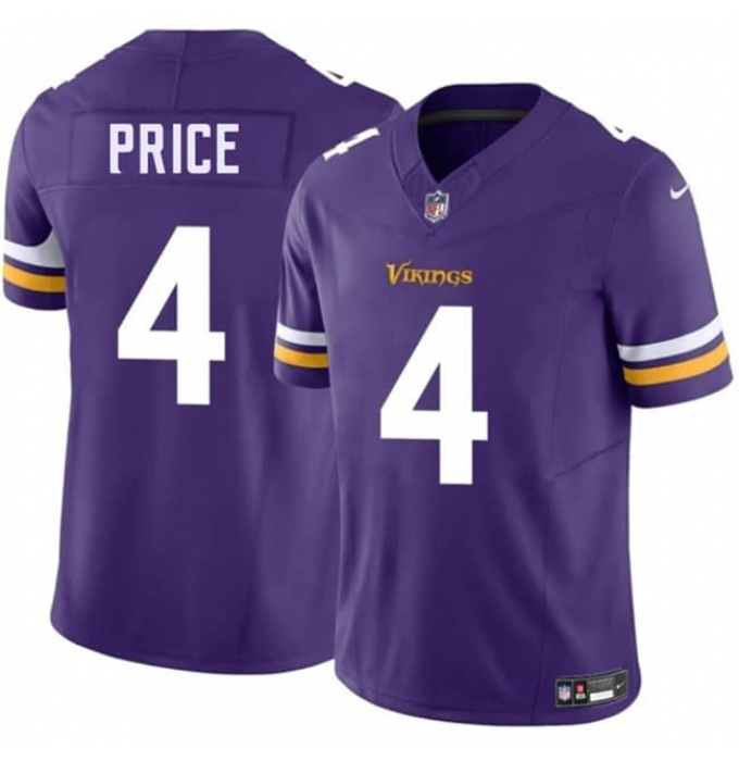 Men's Minnesota Vikings #4 Myles Price Purple 2026 F.U.S.E. Vapor Untouchable Limited Football Stitched Jersey