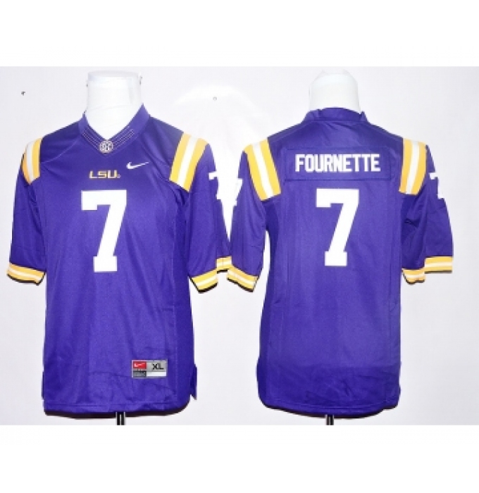 LSU Tigers 7 Leonard Fournette Purple Youth College Jersey