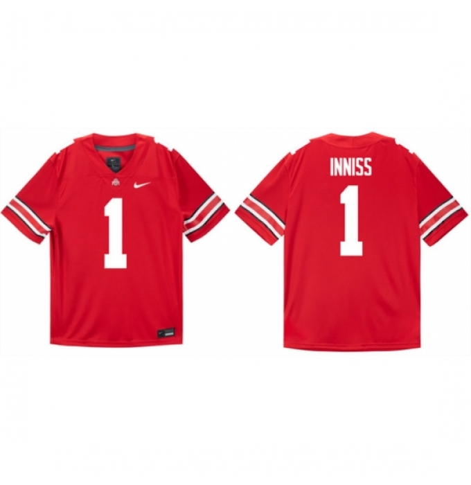 Men's Ohio State Buckeyes #1 Brandon Inniss Scarlet Stitched Jersey