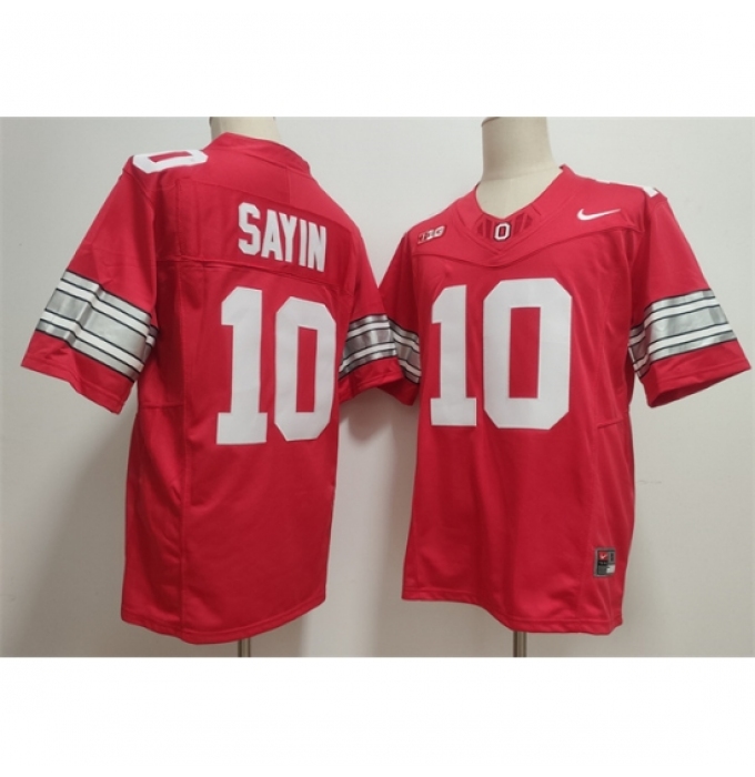 Men's Ohio State Buckeyes #10 Julian Sayin Red F U S E Limited Stitched Jersey