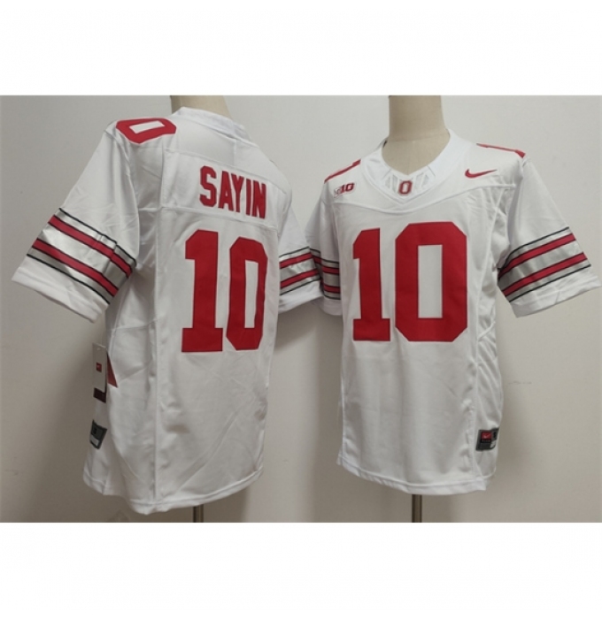 Men's Ohio State Buckeyes #10 Julian Sayin White F U S E Limited Stitched Jersey