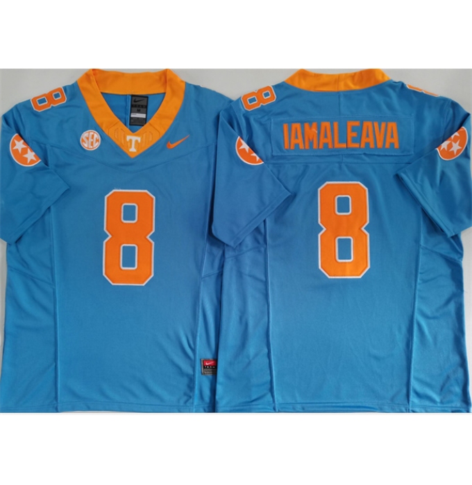 Men's Tennessee Volunteers #8 Nico Iamaleava Blue F.U.S.E. Stitched Jersey