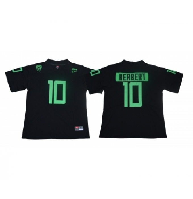 Oregon Ducks 10 Justin Herbert Black Nike College Football Jersey