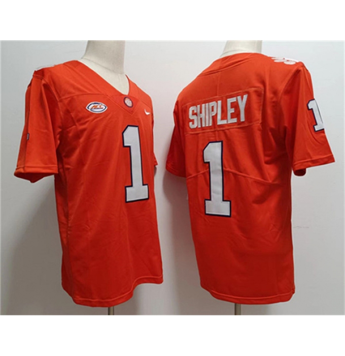 Men's Clemson Tigers #1 Will Shipley Orange Stitched Football Jersey